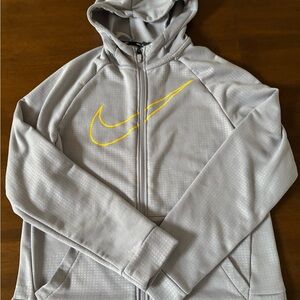 Nike Light Gray Dri-FIT Hoodie with White Swoosh